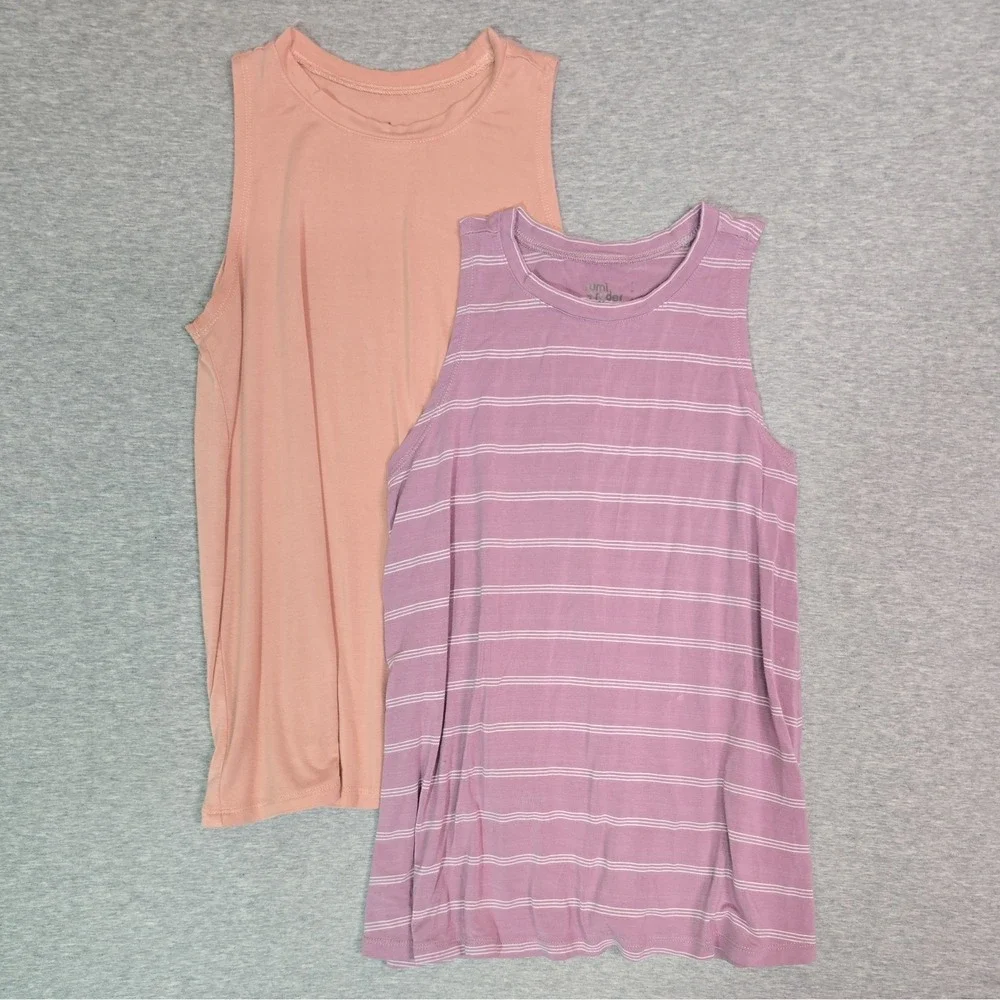 2 Rumi + Ryder Muscle Tanks Girls L 12-14 Soft and Flowy